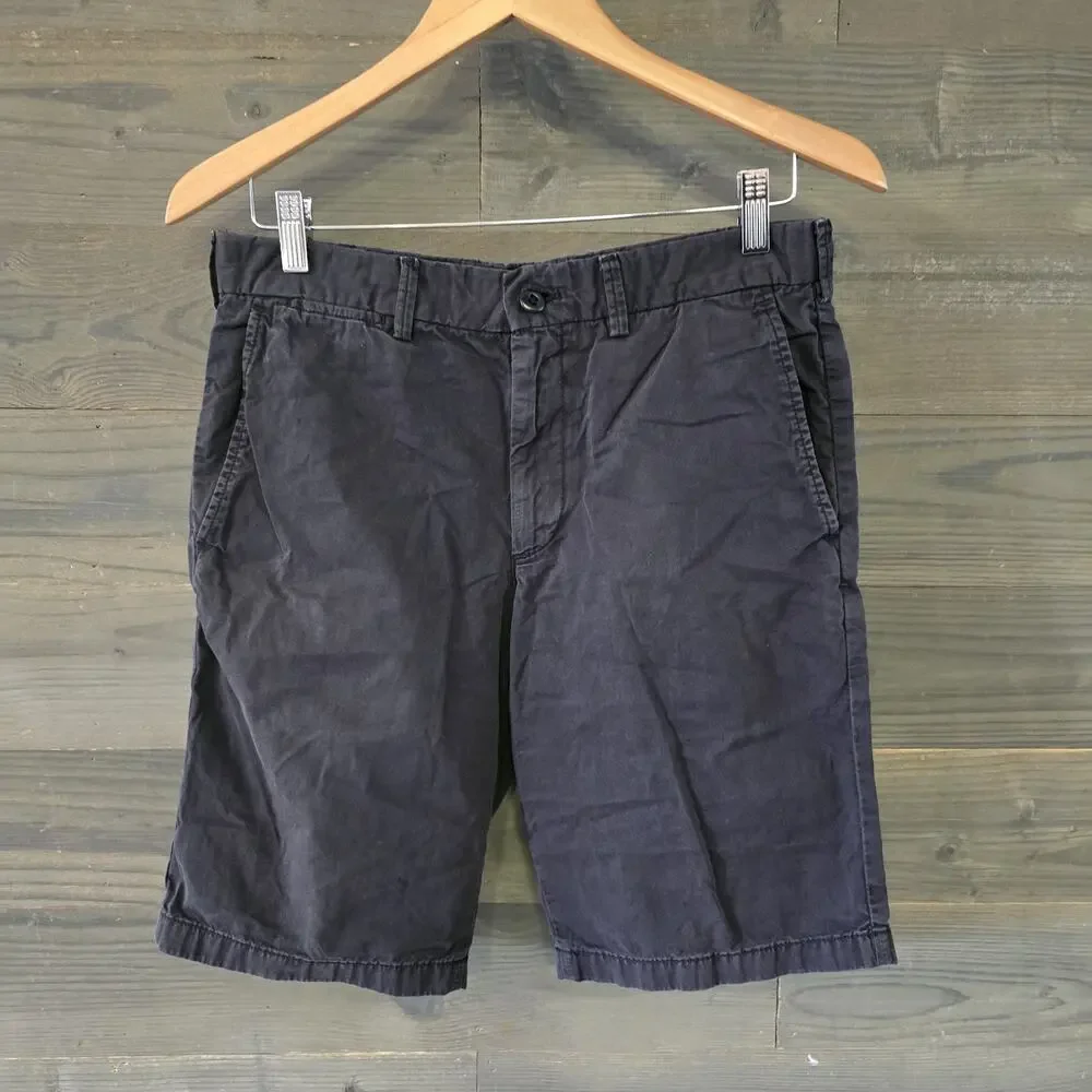 UNIQLO Men's Navy Chino Shorts Size S Waist 27–30 Cotton Casual Flat Front